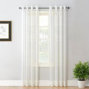 Art Mood HOME Premium Voile Curtain with Tracks - Lightweight Sheer Curtain Panel with Elegant Draping, Perfect for Living Room, Bedroom, or Dining Area - 270L x 230W - Off-White