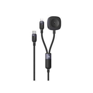 Yesido CA136L 27W USB-C / Type-C to 8 Pin & iWatch 2 in 1 Charging Cable, Length:1.2m(Black)