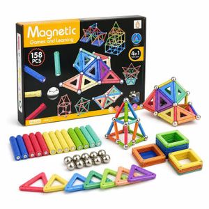 Magnetic Building Set with Rods, Balls and Panels, 158 Pieces - Multicolor - AQ-2209