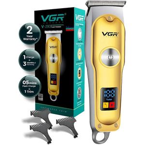 VGR  V-290 Professional Hair Clipper with LED Display for Men (Gold)