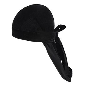 Unisex Long Men Women Velvet Breathable Bandana Hat Durag Rag Long Tail  Headwrap