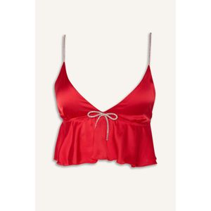 Defacto بلوزة بيجاما ستان قصة عادية بحمالات