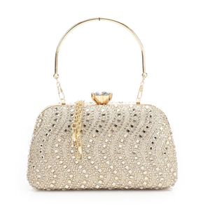 Mr Joe Crystal Top Handle Evening Clutch - Gold