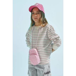 Defacto سويت شيرت بناتي مخطط قصة مريحة