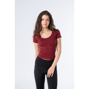 OUTDATED Wide Neck Short Sleeve - Burgundy