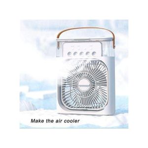 Portable Air Cooler Fan USB – 3 in 1 Personal Air Conditioner, Humidifier & Cooling Fan with 5 Mist Spray Nozzles, 600ml Water Tank, 3 Wind Speeds, 7 Color LED Light, Timer for Home, Office, Bedroom, Camping & Travel