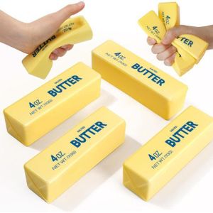 Dumpling Squishy Butter Squeeze Toy, 4 Pack Butter Squishy Fidget Toys VESPRO Butter Slow Rising Squishy Balls Squishy Butter for Kids and Adult Stress Fidget Toys for Party Favor Gift or Office