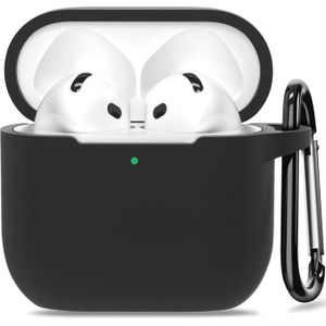 For AirPods 4 Case, Silicone Case Cover Compatible With Apple AirPods 4th Generation, Black