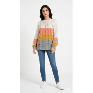Casual Striped Knit Sweater - Multicolor