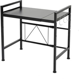 Over The Microwave Organizer with Stylish Metal Stand - Sturdy and Modern Design for Easy Kitchen Organization, Adjustable and Maximum Storage Space - 