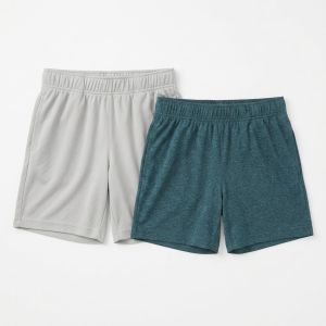 Pack of two pieces, boys' athletic shorts - Grey/Petrol
