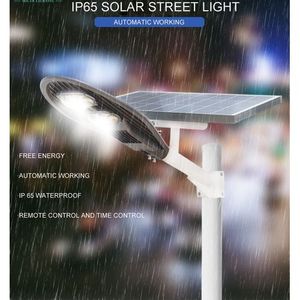 IP65 أعمدة إنارة الشوارع LED بالطاقة الشمسية - أبيض - 200 وات