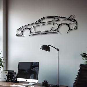 Giftaty JDM Vehicle Silhouette Wall Art – Automotive Decor for Garage, Man Cave, Office & Home – Wall art, office, home, room creative decor, framed posters (2003 350Z Metal, S)