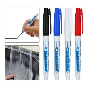 6Pcs/Set White Permanent Marker Pens And 20mm Deep Hole Long Nib