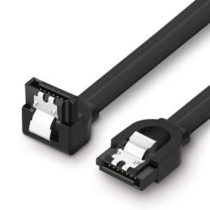 Ugreen كابل SATA 3.0 لمحرك الأقراص الصلبة HDD/SSD/ODD بسرعة 6 جيجابت في الثانية، سلك بيانات عالي السرعة، مستقيم إلى منحني (0.5 متر) - أسود 30797
