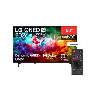LG  تلفزيون QNED AI QNED70 سمارت 50 بوصة، شاشة Mini LED بدقة 4K Ultra HD، ألوان Dynamic QNED Color، معالج Alpha 7 AI Processor 4K Gen9، نظام webOS، ريموت AI Magic Remote – موديل 50QNED70B6T