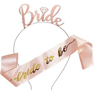 إكسسوارات حفل العروس، طوق رأس وتاج، باللون الذهبي الوردي لتزيين حفلات الزفاف وحفلات توديع العزوبية وحفلات الاستحمام الزفاف