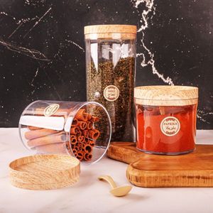 6pcs/set Clear Stackable Tower Shaped Spice Jars