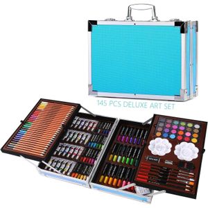 145 Pcs Professional Art Set - Deluxe Art Set Artists Sketching & Colouring Case Supplies Provides Variety Sketch Coloring for Beginners Gift for Artists