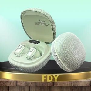 FDY سماعة بلوتوث لاسلكية TWS T03 مع شاشة LED لعرض نسبة الشحن - لون بيج 