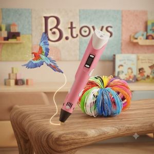 "Professional Intelligent 3D Printing Pen Featuring LCD Screen, Adjustable Temperature Control, and Multiple Filament Colors for Artistic Creation, Educational Modeling, and Crafting Three-Dimensional Masterpieces"