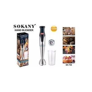 Sokany  Sk-758 Stainless Steel Hand Blender - 1200 Watt - With Ice Crushing Blades - Copper Motor