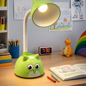 أباجورة أطفال LED بشكل كرتوني لطيف مع حامل أقلام – إضاءة مريحة للمذاكرة والقراءة