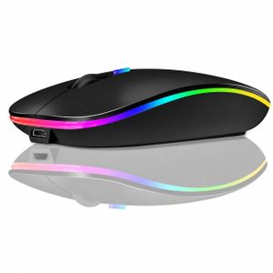 Wireless Mouse, Dual Mode Bluetooth & 2.4G, RGB LED Lighting, Slim Portable Design
