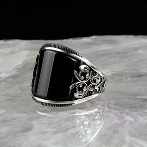 Punk Retro Carved Black Men And Women Ring