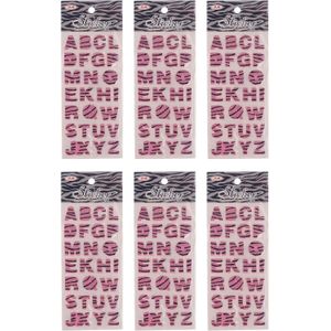 3A  2440-11 English Letters Foam Sticker Set of 6 Educational Kids - Pink - -5088-Pink17