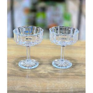 A set of bowls for serving sweets and ice cream, suitable for jelly and cream, caramel glass, 6 pieces