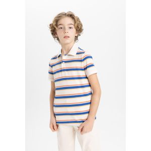 Defacto Boy Regular Fit Short Sleeve Polo T-Shirt - Ecru