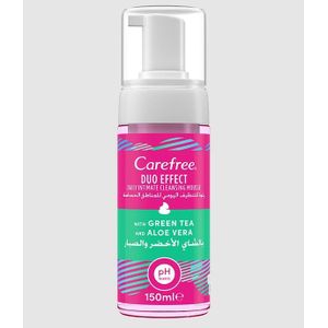Carefree Duo Effect Daily Intimate Cleansing Mousse With green Tea & Aloe Vera 150 ml