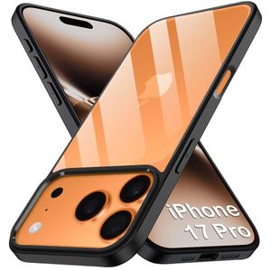 جراب شفاف TPU لهاتف iPhone 17 Pro 6.3-Inch، يدعم الشحن اللاسلكي، حماية ماصة للصدمات، طبقة مقاومة لبصمات الأصابع - أسود