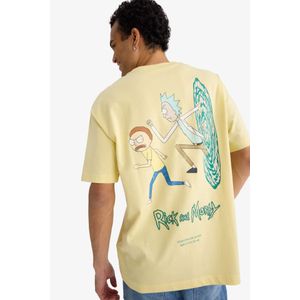 Defacto تيشيرت نص كم اوفر سايز برقبة مستديرة من ريك ومورتي