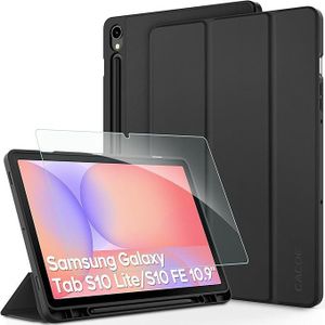  Case for Samsung Galaxy Tab S9 FE 10.9 Inch / S9 2023 11 Inch with Screen Protector - Ultra Thin with Stand Function Slim PU Leather Fits SM-X710/SM-X716B/SM-X718U/ SM-X510/ SM-X516B, Black