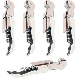 Set of 5 corkscrews, bottle openers, wine openers, waiter's corkscrew and foil cutter for wine openers, made of stainless steel for sommeliers, waiters and bartender