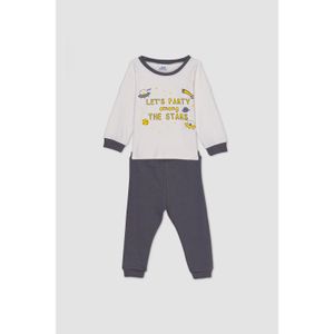 Defacto Baby Boy Regular Fit Knitted Pyjamas - Anthra
