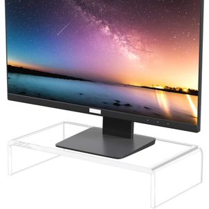 BEST MEDIA Upgraded) Premium Clear Computer Monitor Stand, Acrylic Monitor Stand for Desk, Stand, Great for Laptop/Desktop Computer/Printer TV Screen Office/Home/School.