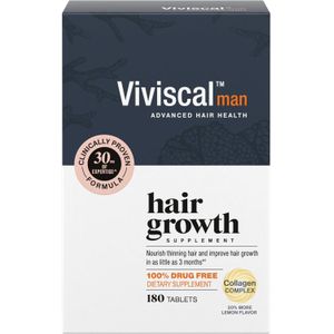 Viviscal Men's Hair Growth Supplements for Thicker, Fuller Hair, Clinically Proven with Proprietary Collagen Complex, 180 Tablets - 3 Month Supply