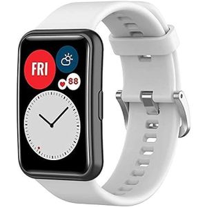 متوافق مع: سوار بديل لساعة Huawei Watch Fit للنساء والرجال من السيليكون الرياضي وإكسسوارات الساعات الذكية (بدون ساعة)، سيليكون من Next store (أبيض)