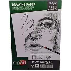 دفتر اسكتش للرسم من سمات، يحتوي على 20 ورقة من الورق الأبيض بوزن 140 جم/م، بحجم A3