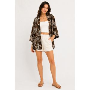 Clue Zebra Belted Kimono