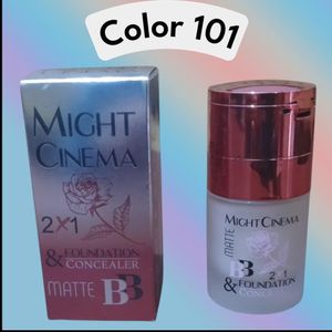 Might Cinema كريم اساس مع كونسيلر بي بي خافي العيوب 2 في 1 - غير لامع - درجة 101