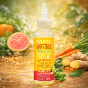 Cantu Nourishing Scalp Treatment Serum with Guava & Ginger – 118ml – Lightweight Hair Growth & Scalp Care Oil for Dry Itchy Scalp, Moisturizing, Strengthening & Frizz Control – Leave In Treatment for All Hair Types