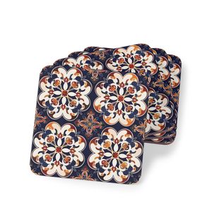 Four Pieces Ramadan Persian Pattern Wooden Coasters, Elegant Moroccan-Inspired Wooden Coaster Set – Heat & Water Resistant, Vintage Floral Pattern - Set of 4 - Coaster