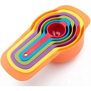 مجموعة ملاعق وأكواب معيار ملونة للمطبخ مكونة من 6 قطع