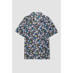 Defacto Man Apache Neck Regular Fit Short Sleeve Shirt - Anthra