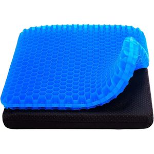 2022 New Gel Seat Cushion, Honeycomb Design Double Thick Gel Cushion with Relieving Back Coccyx Pain Pressure, for Car Office Home Wheelchair&Chair