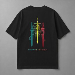 T-Shirt Anime Oversized Cotton T-11 -  Black